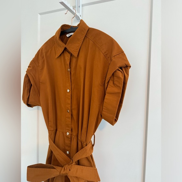 Zara | Midi Belted Shirt Dress with Gold Buttons - Picture 15 of 16